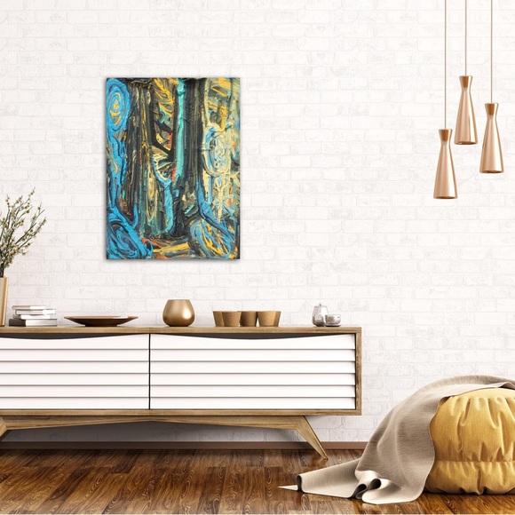 In the deep woods, Acrylic, textured, modern, medium size tree Original painting - Picture 5 of 6